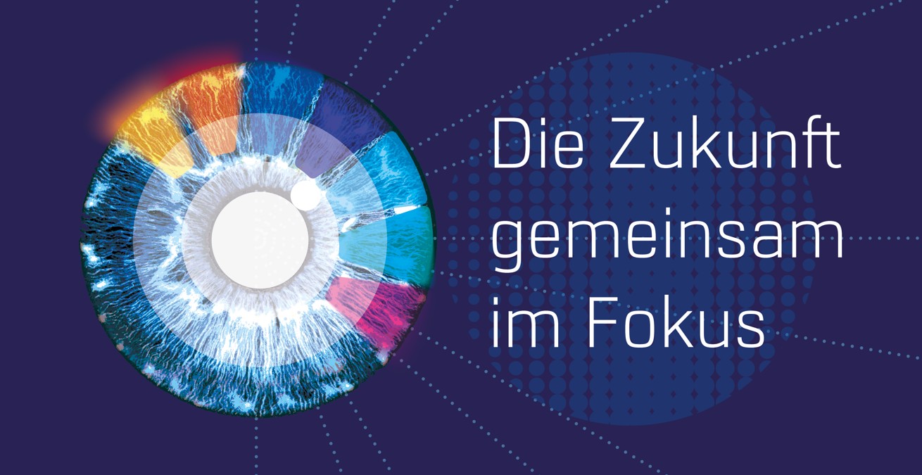 Die Zukunft gemeinsam im Fokus – VISION-Consulting-Banner mit Auge-Motiv
